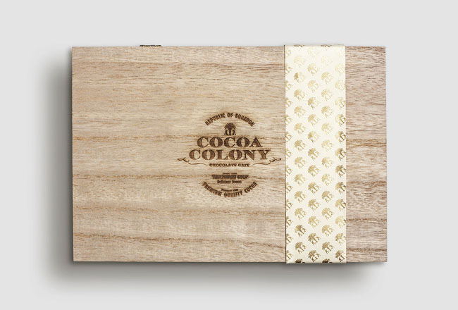 金色品质的Cocoa Colony巧克力设计