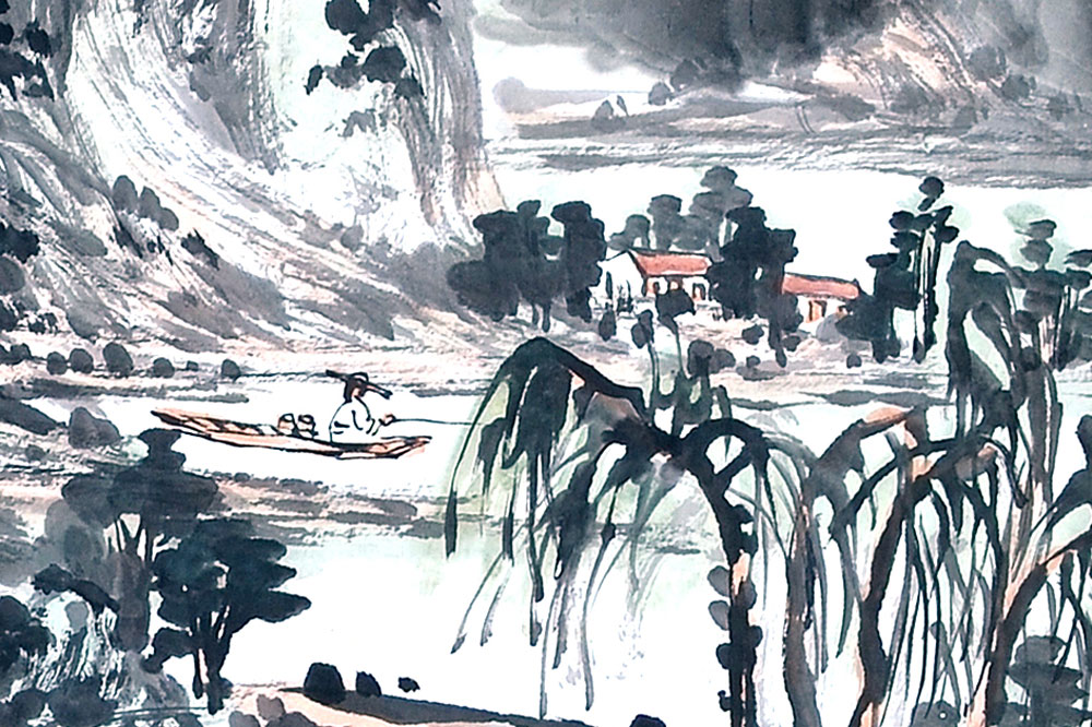 春风垂钓图-刘灿章-新时代新征程-名人名家书画联展