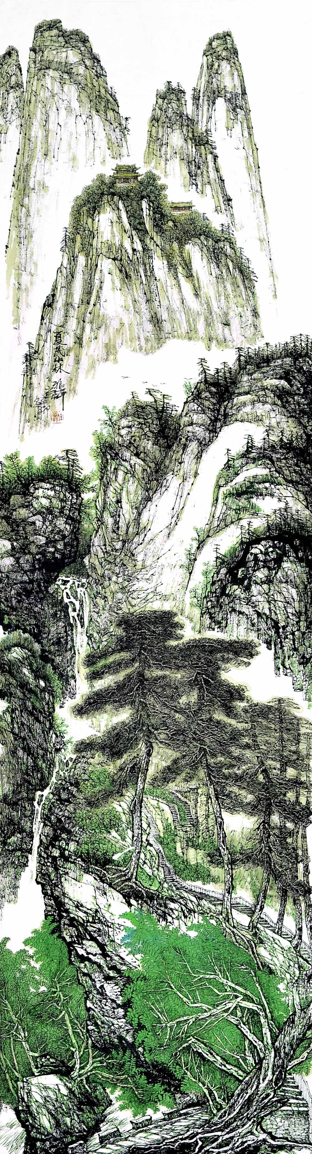 四条屏(三)-任福新-新时代新征程-名人名家书画联