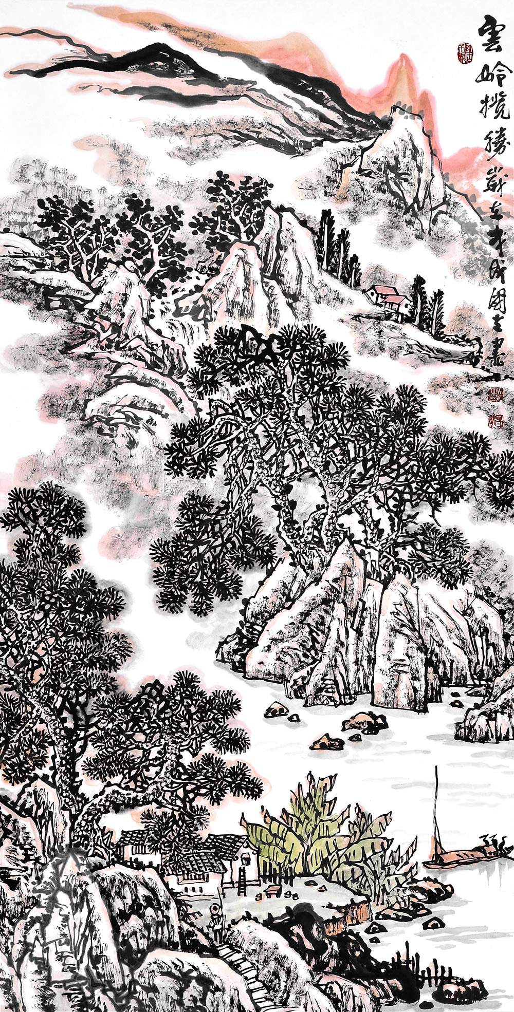 云岭揽胜-马国立-新时代新征程-名人名家书画联