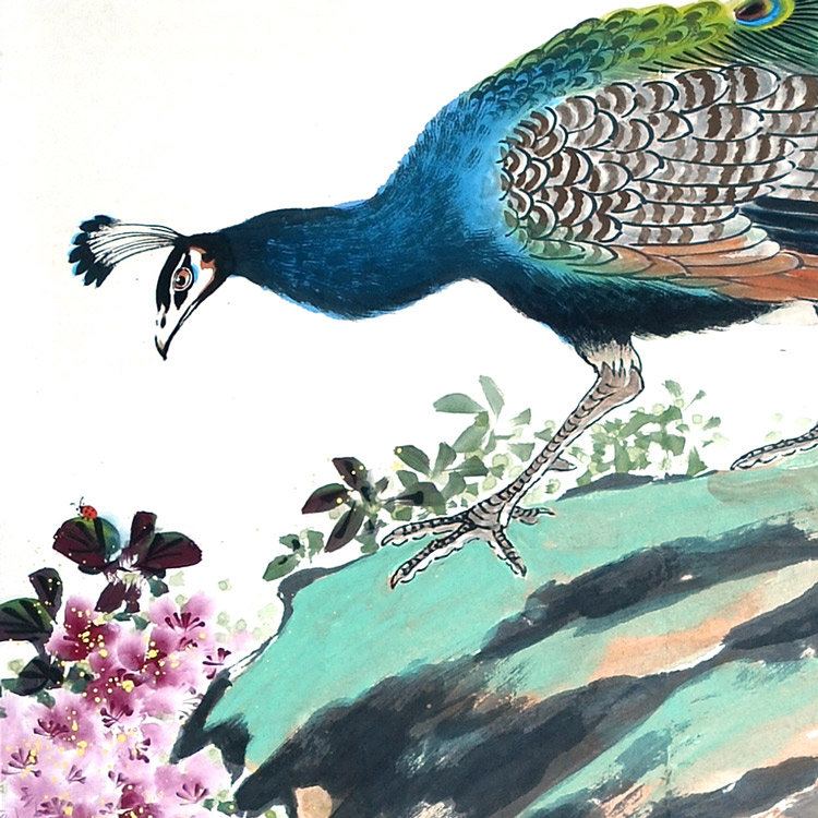 孔雀图-孙庭辉-新时代新征程-名人名家书画联展