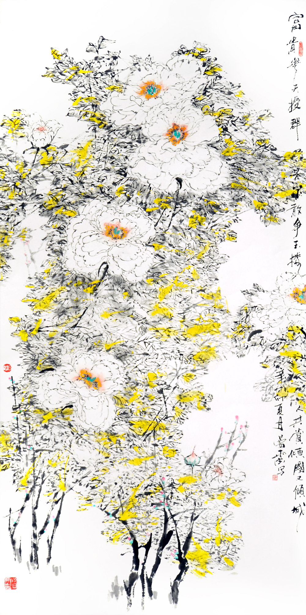 花鸟（二）-晏霁--新时代新征程-名人名家书画联