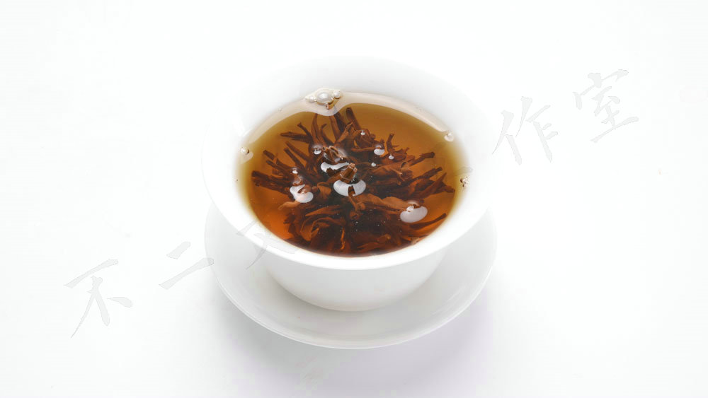 叶底和汤色的拍摄-红茶-小青柑
