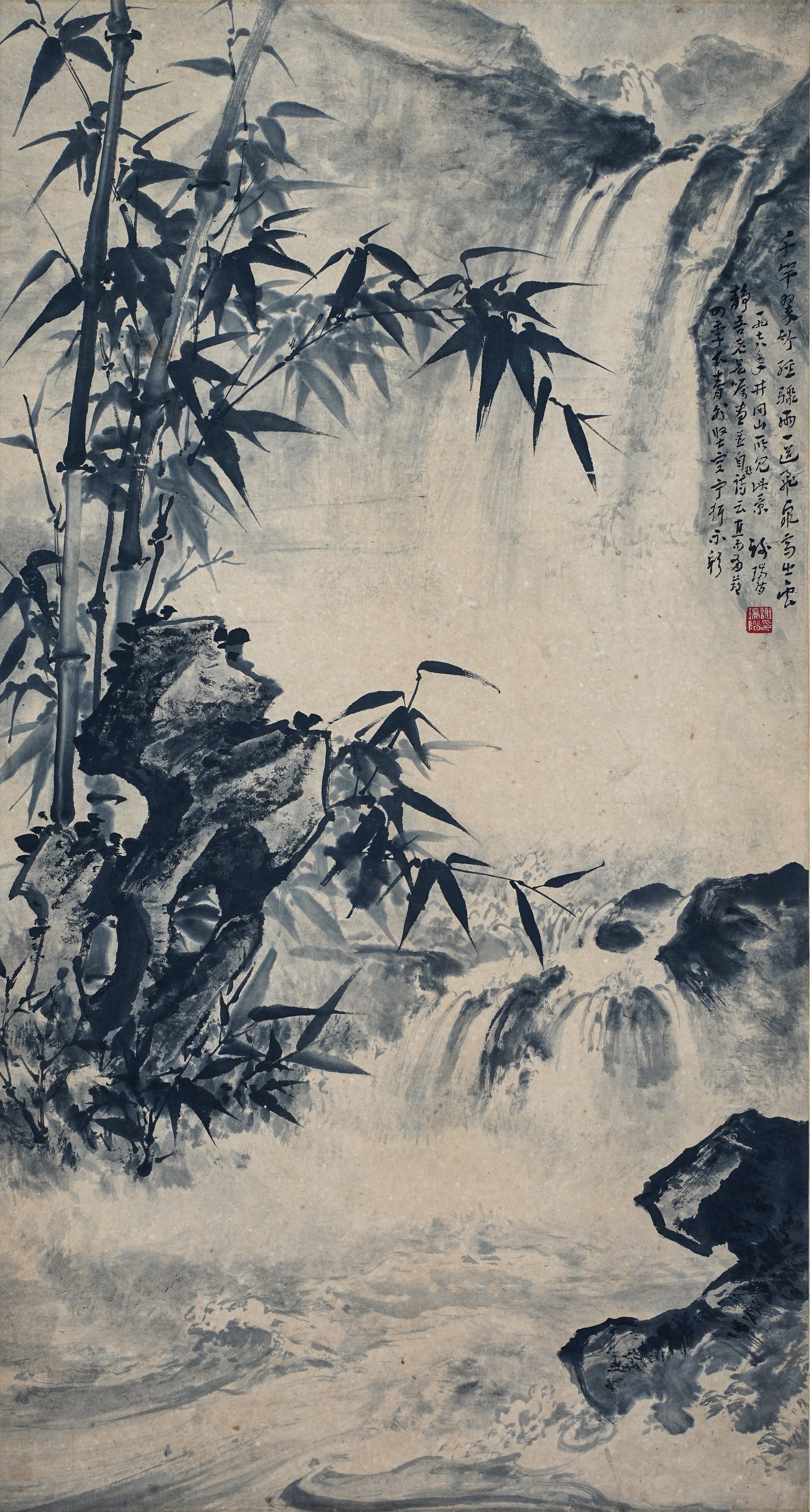 河南三百年名家书画作品展_竹石图_谢瑞阶