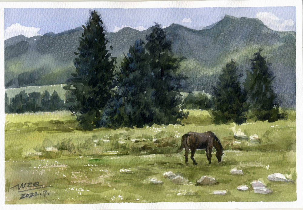 1684415396568539.jpg 王志琪-《等待》(18x26.5cm )-龙在空间