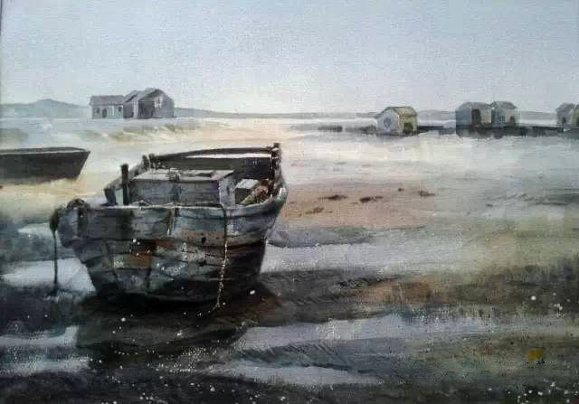 王志琪-《王志琪水彩》(50cmx35cm）-龙在空间