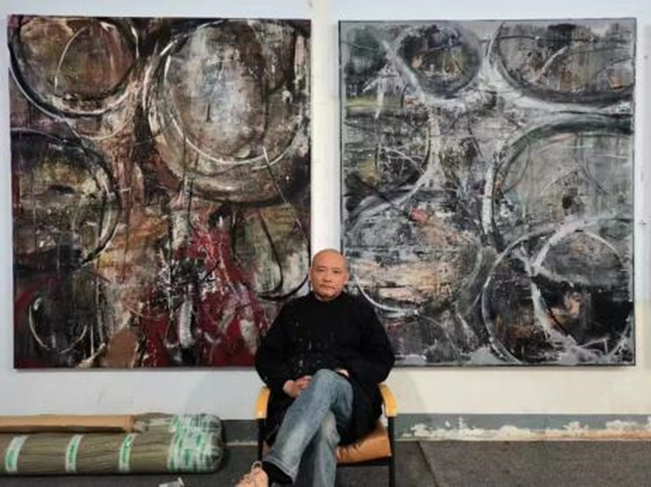 刘伟-《被撕裂的红色》(200cmx180cm)-龙在空间