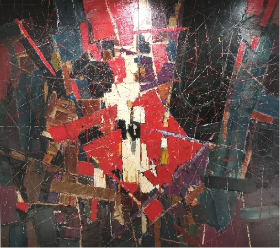 刘伟-《被撕裂的红色》(200cmx180cm)-龙在空间