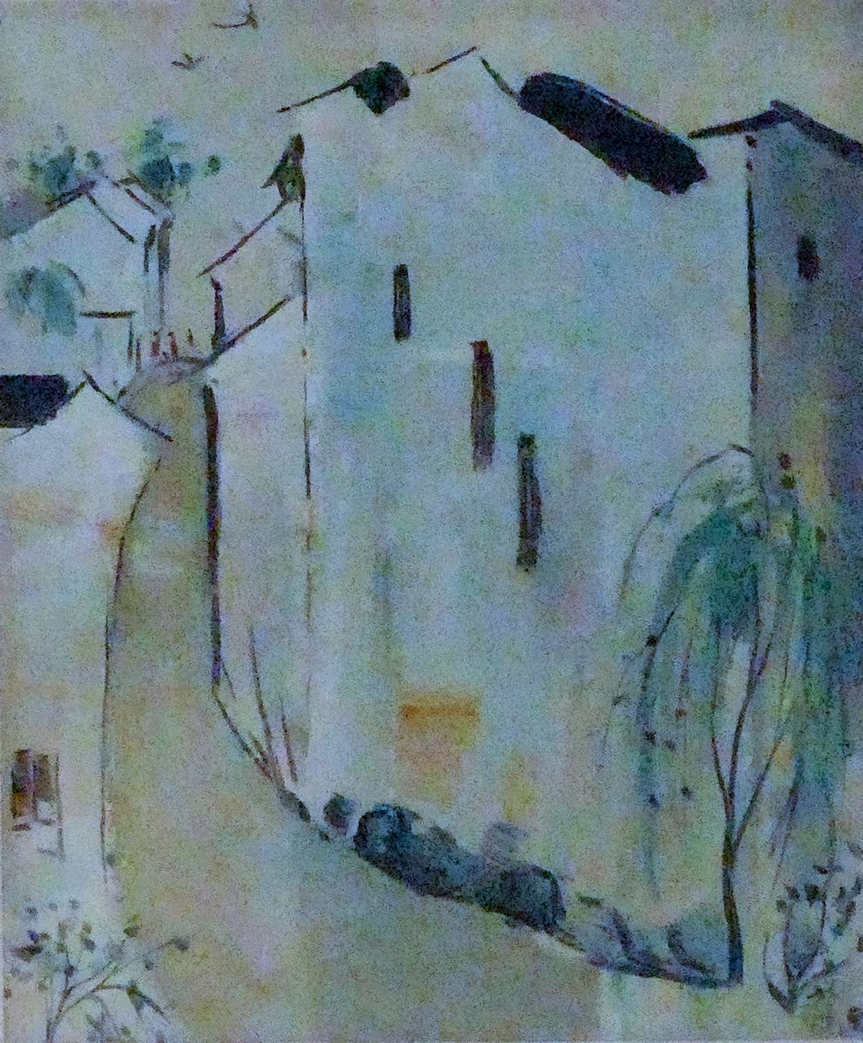 吴冠中-《吴冠中油画》(24cmx30cm)-龙在空间