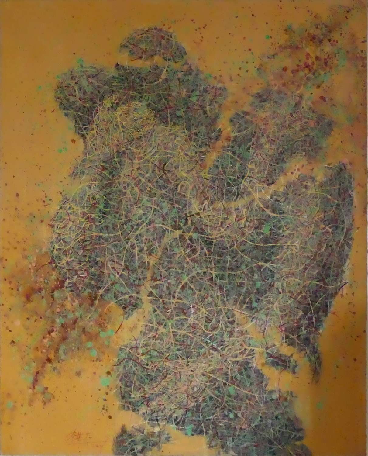  贺洪志-《黄色拥抱一》(114cmx146cm)-龙在空间