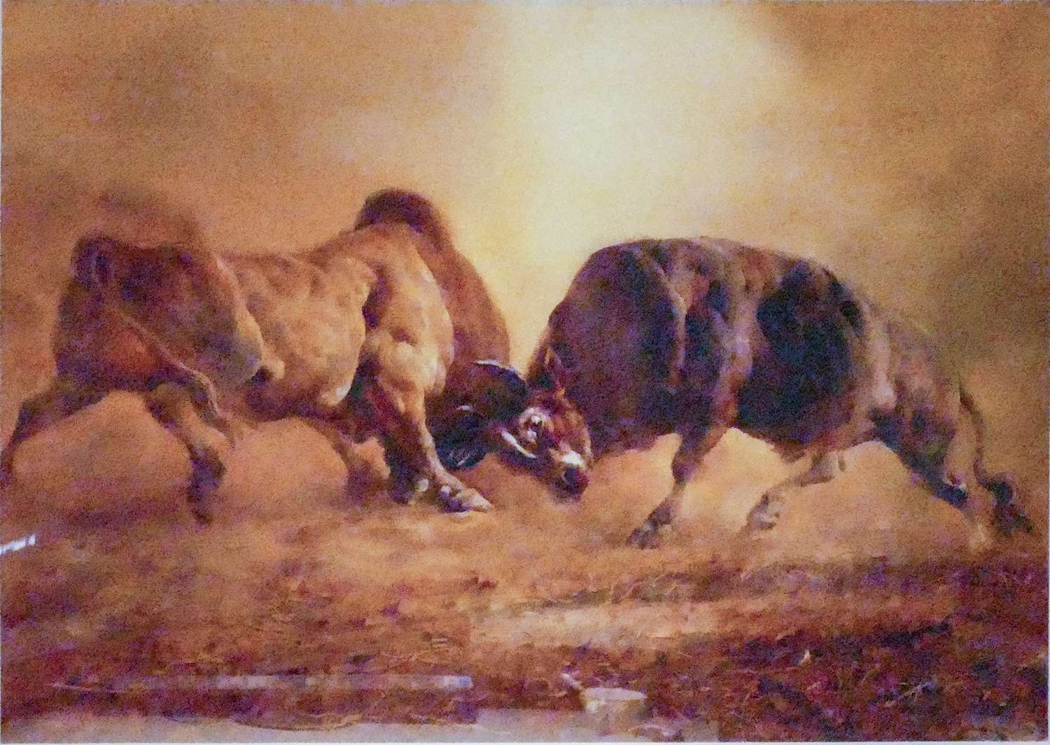 胡晓幸-《斗牛系列2》(108cmx76cm)-龙在空间	