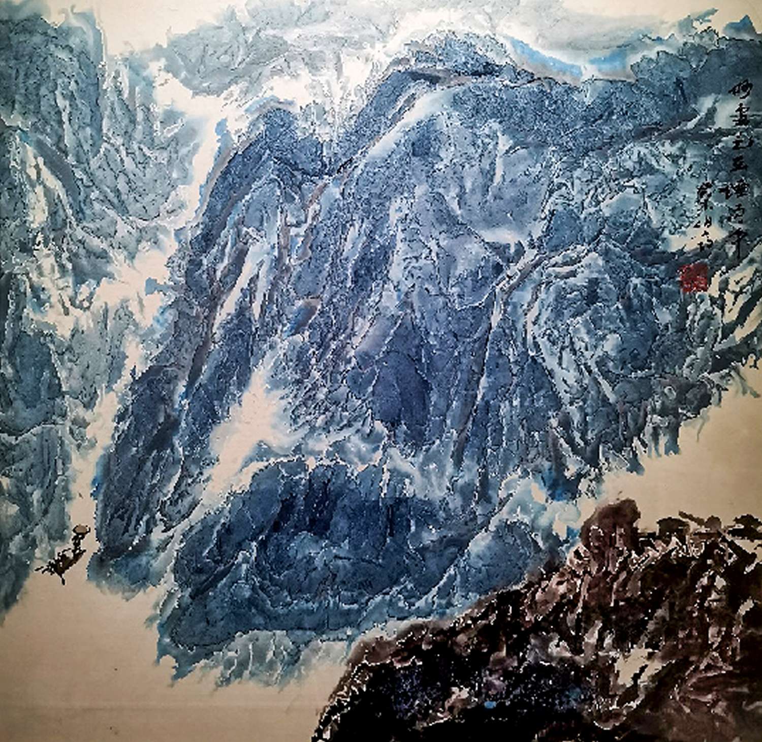 姚伯齐-《妙处元在烟雨中​》(68cmx68cm)-龙在空间