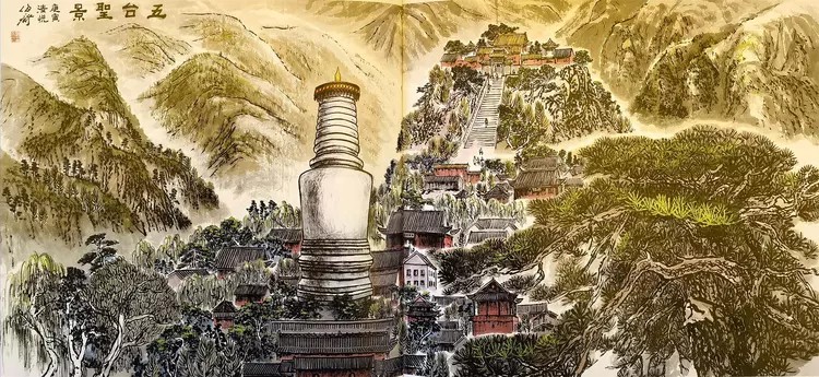 姚伯齐-《五台圣景​》(146cmx364cm)-龙在空间