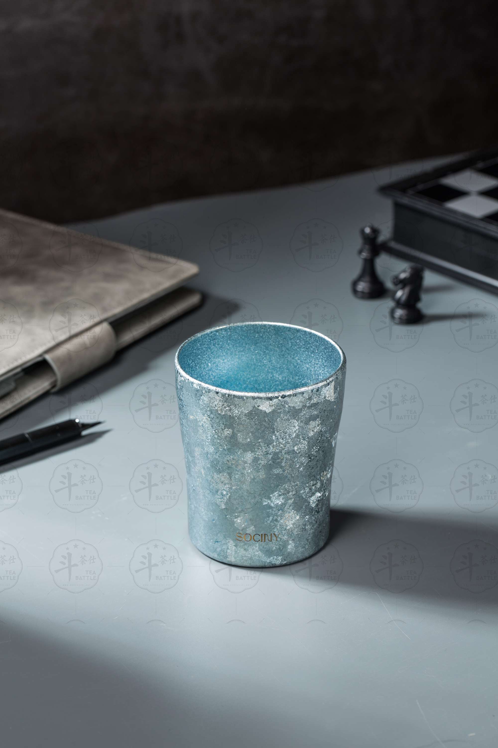  飞剑纯钛水杯高档泡茶便携啤酒保鲜双层隔热咖啡杯子