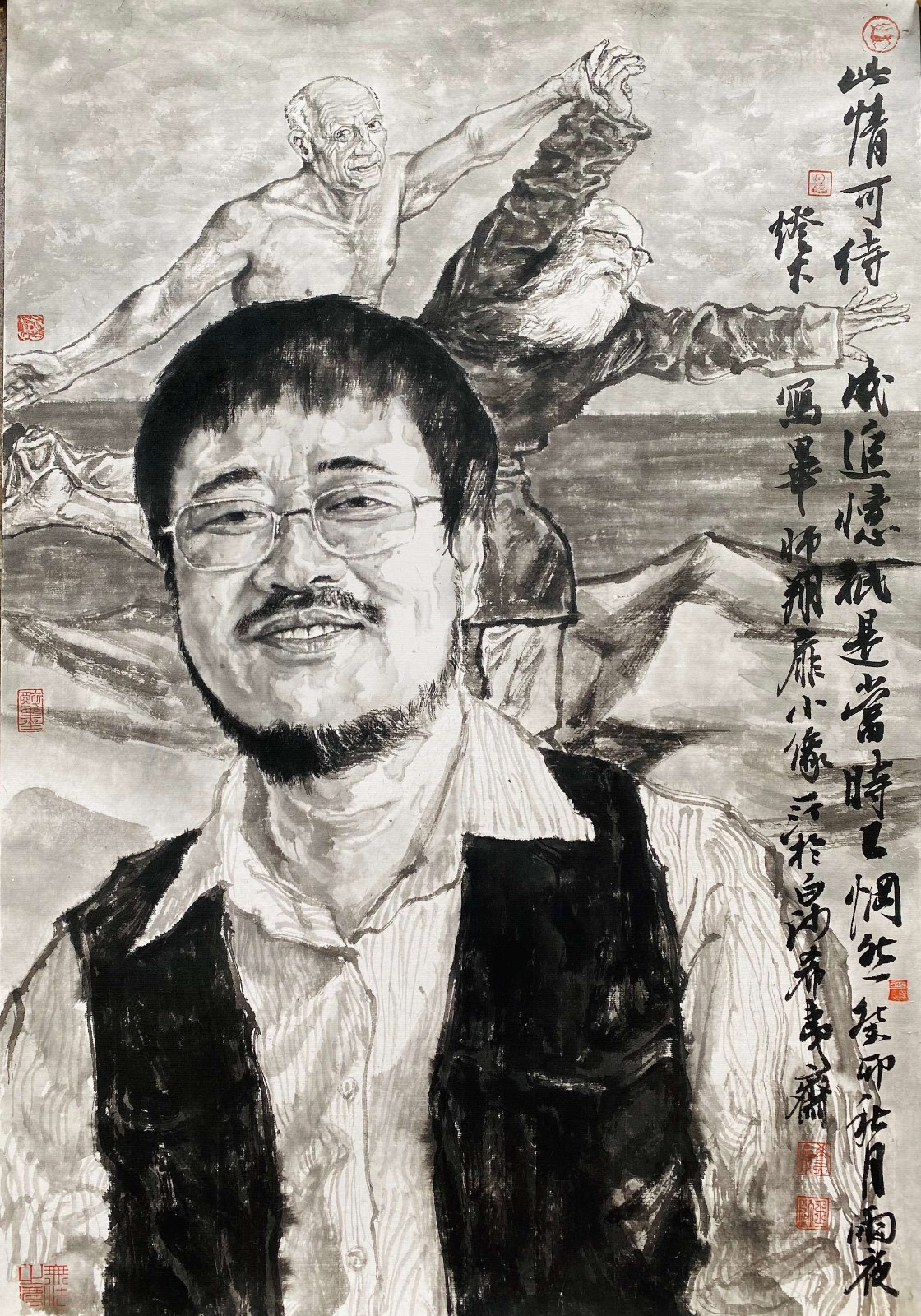 王一汀_中外名人水墨肖像系列(一)