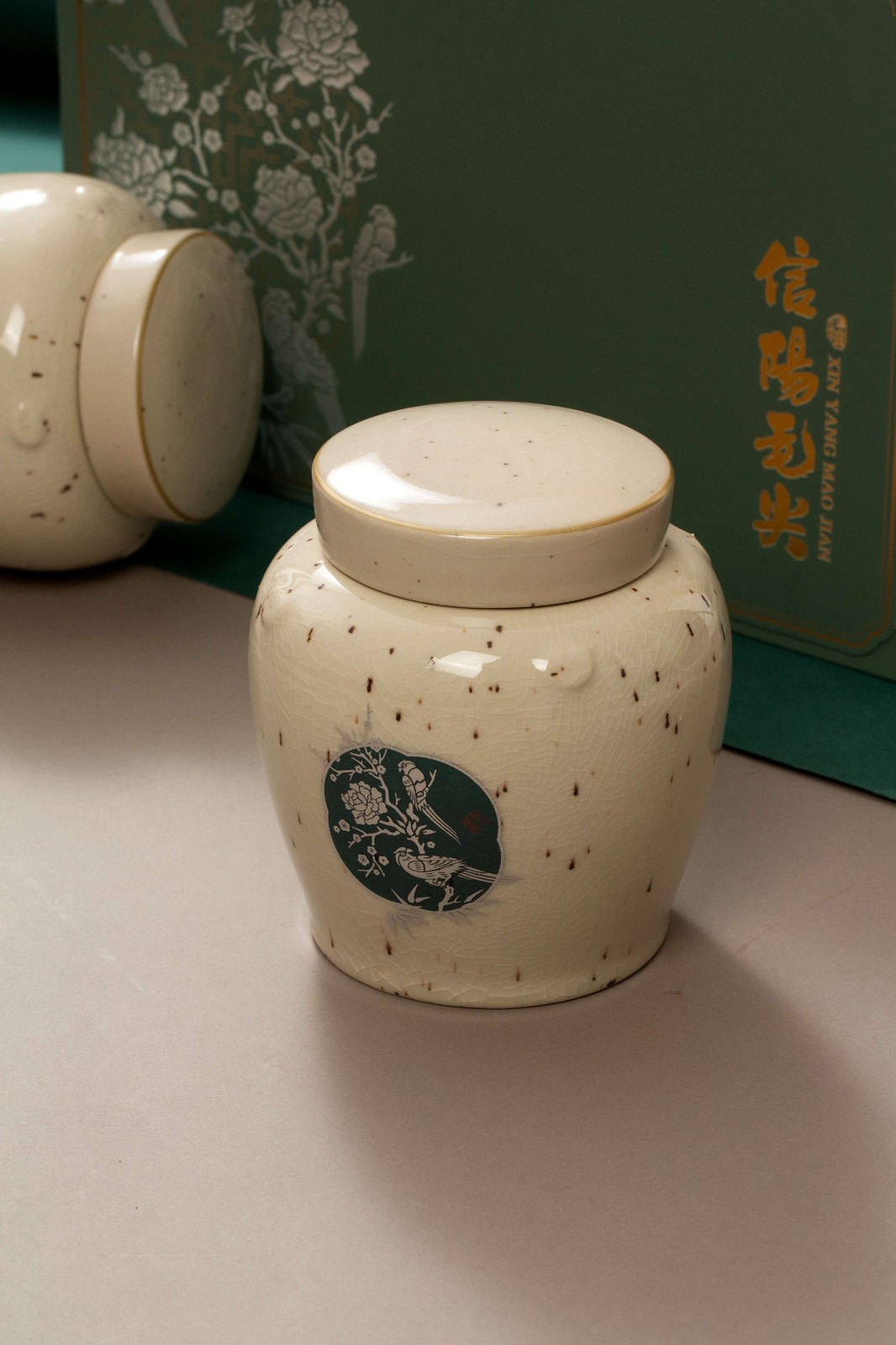 洪盛包装春茶信阳毛尖双瓷罐-见喜