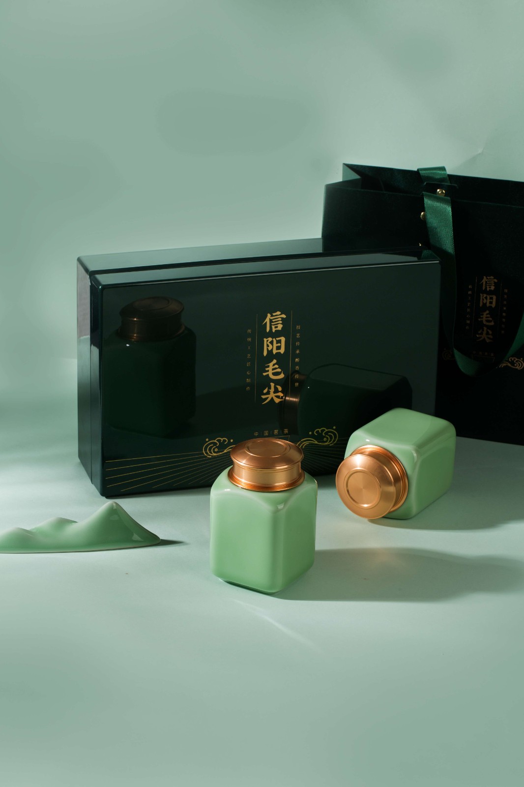 信阳毛尖礼盒双瓷罐-洪盛包装