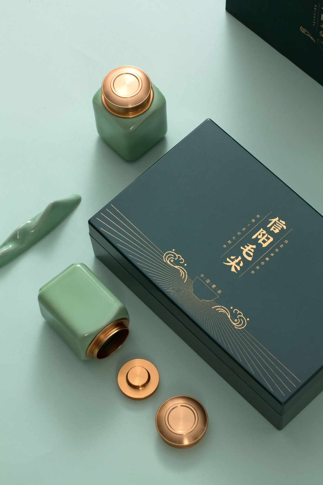 信阳毛尖礼盒双瓷罐-洪盛包装
