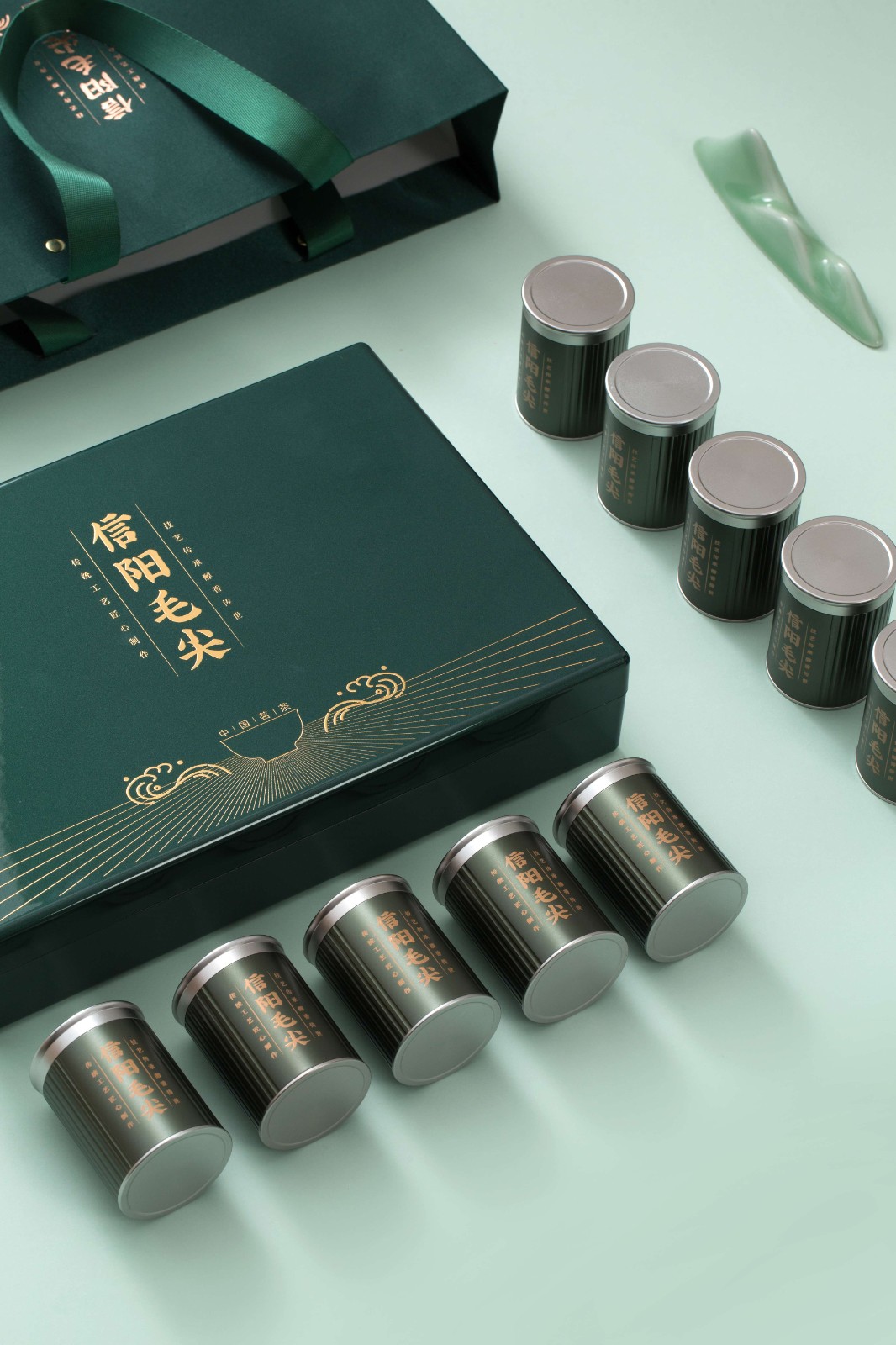 信阳毛尖礼盒茶礼小罐-洪盛包装