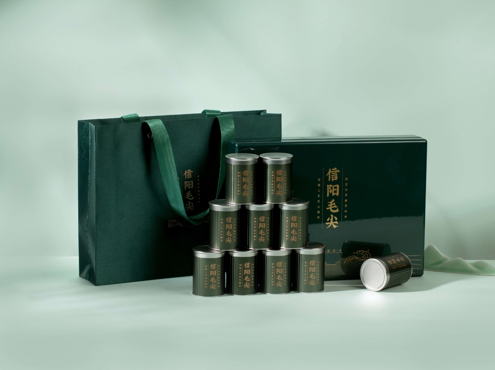 信阳毛尖礼盒茶礼小罐-洪盛包装