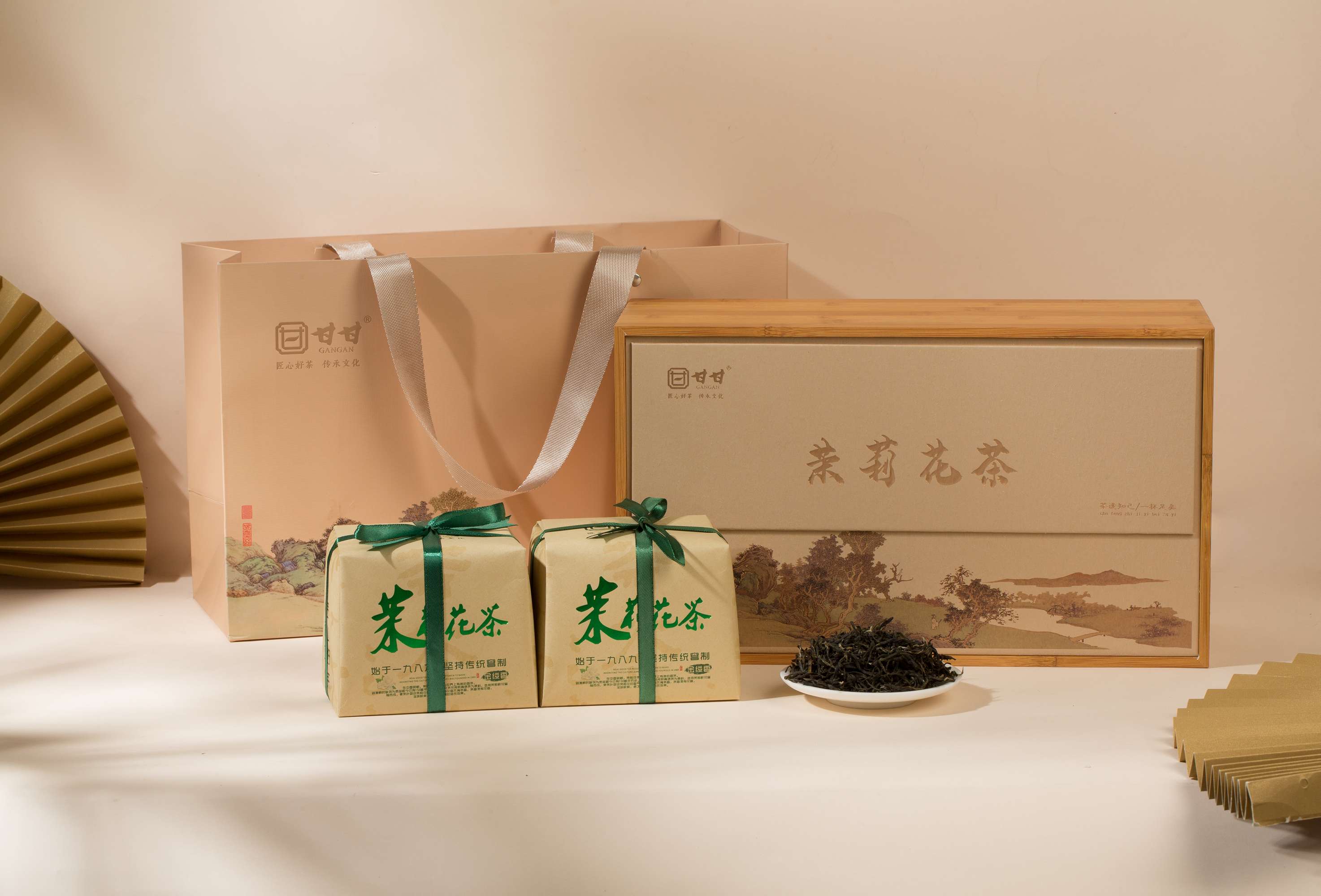 粒粒香2024年茉莉花茶新品-手包纸礼盒-单盒双盒装