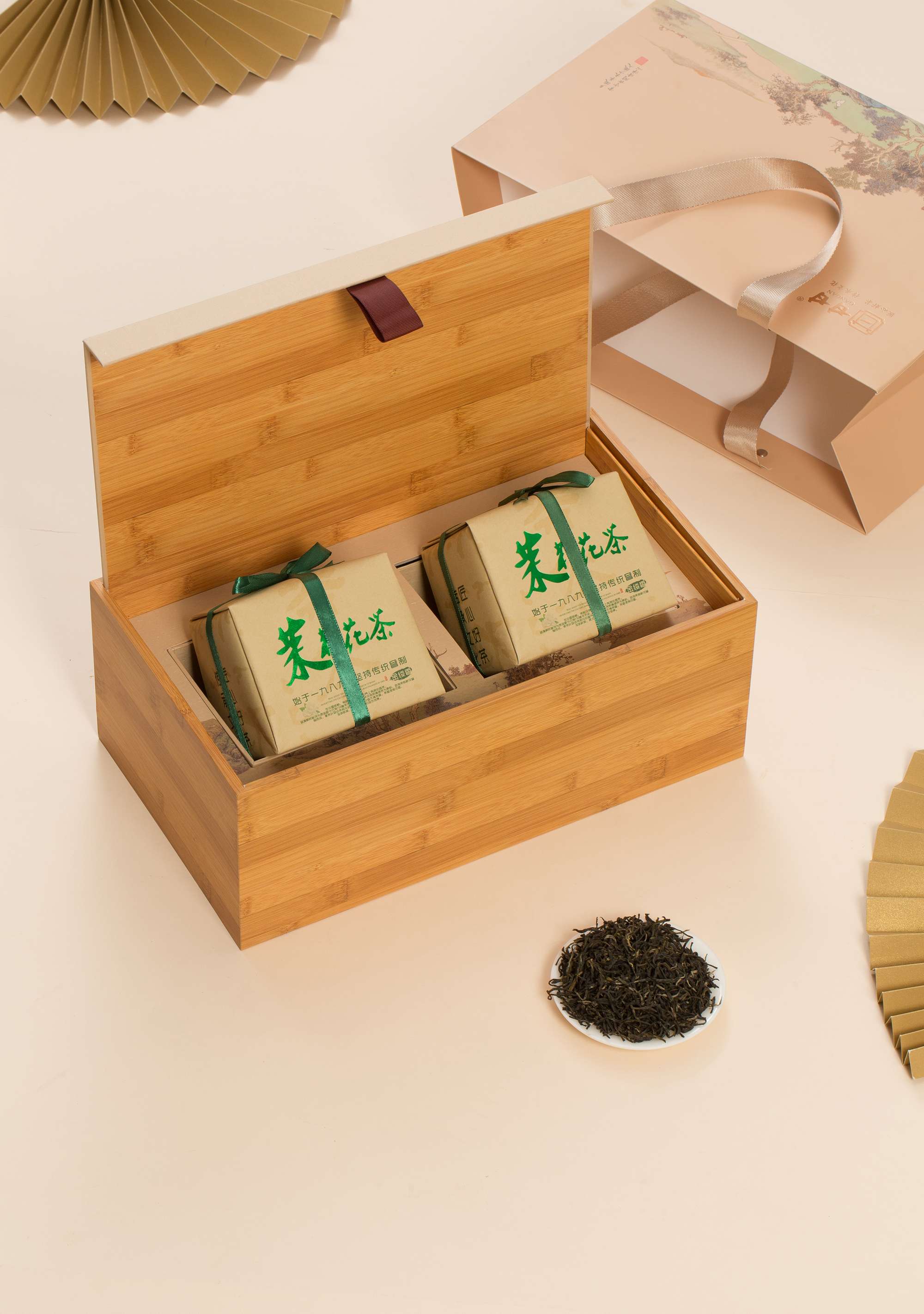 粒粒香2024年茉莉花茶新品-手包纸礼盒-单盒双盒装