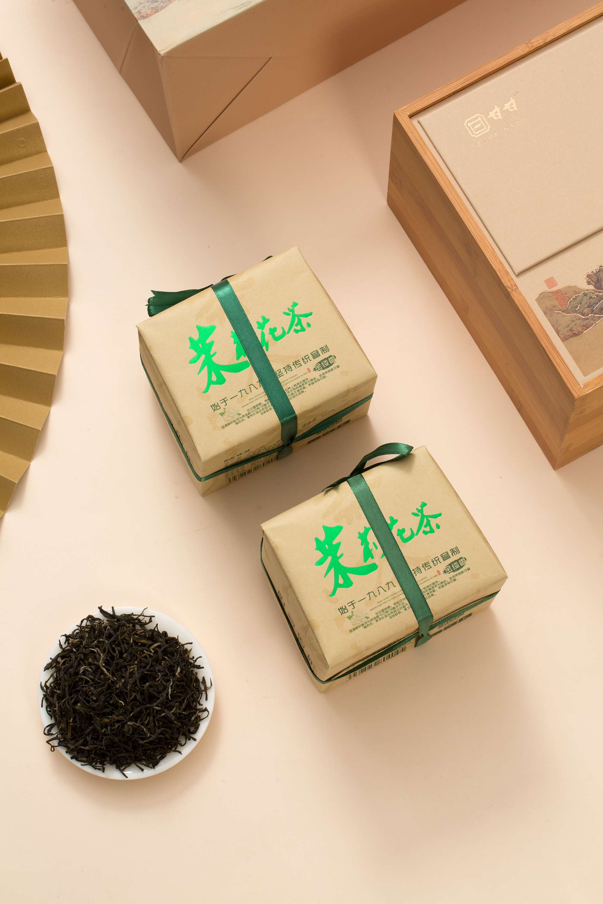 粒粒香2024年茉莉花茶新品-手包纸礼盒-单盒双盒装