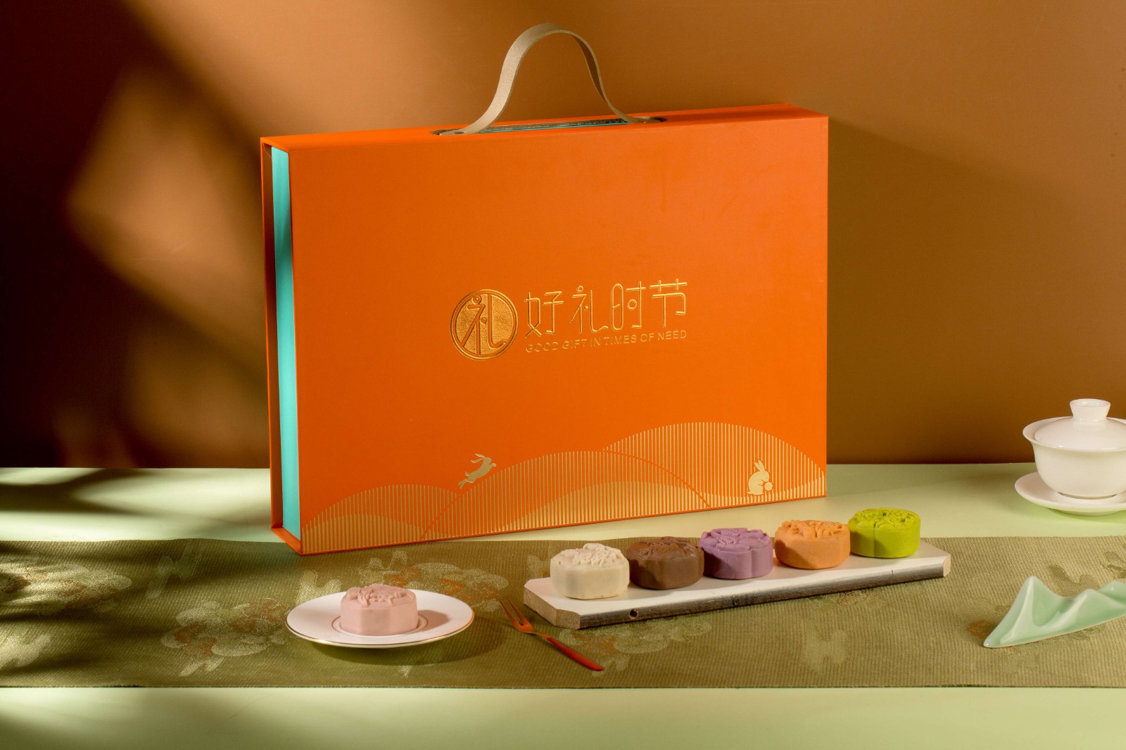 2024年中秋月饼+月饼礼盒红黄双色-洪盛包装
