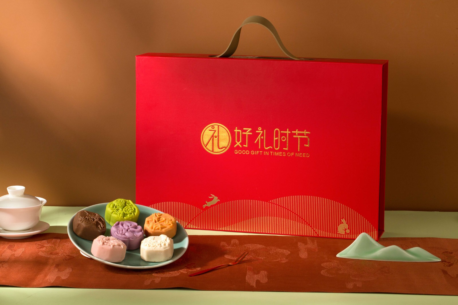 2024年中秋月饼+月饼礼盒红黄双色-洪盛包装