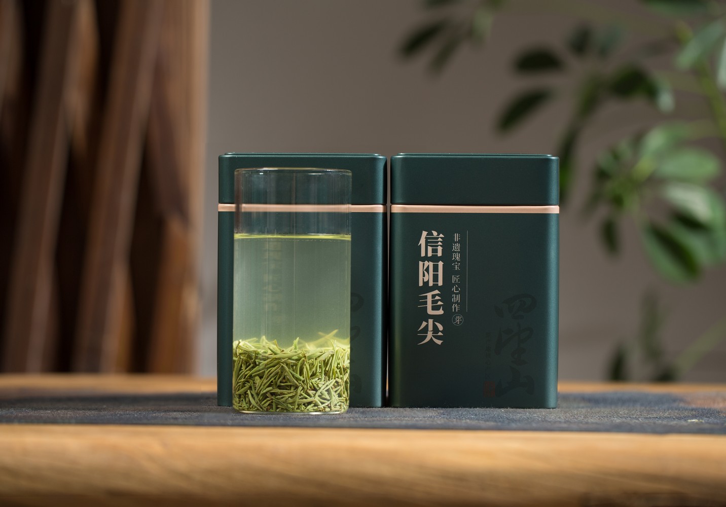 四望山-铁盒-信阳毛尖-产品拍摄-深绿色、浅绿色两款