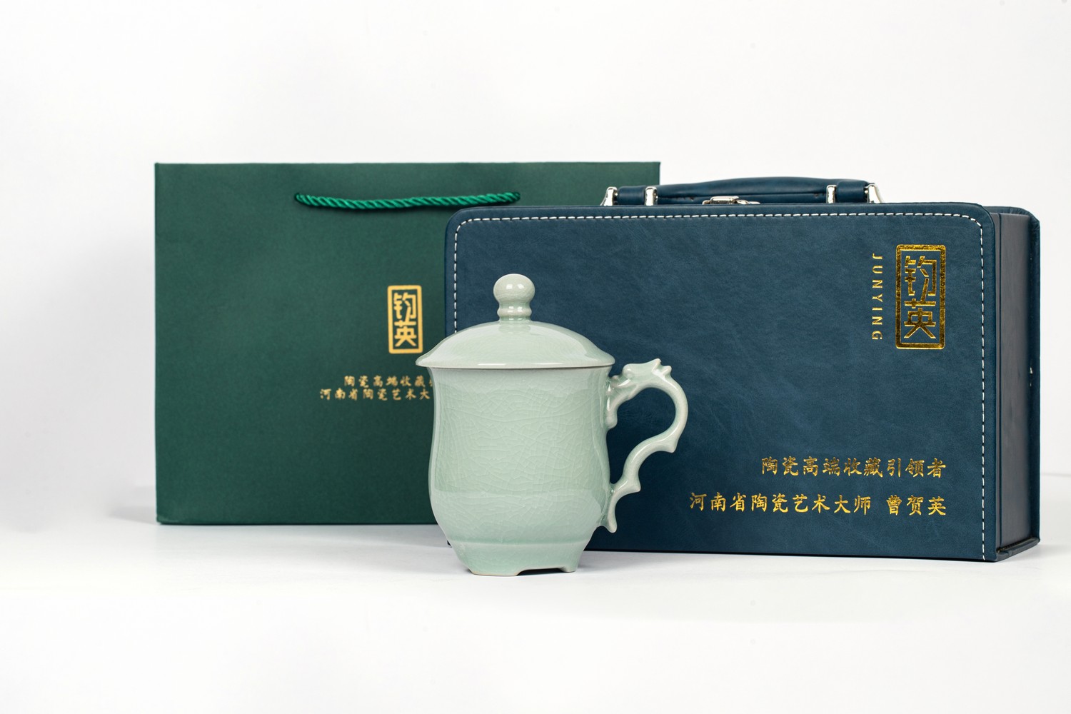 钧英窑-汝瓷龙首杯
