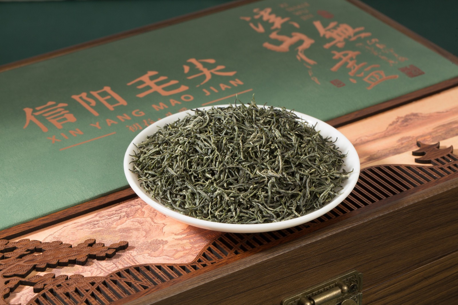 豫贡-信阳毛尖-双瓷罐2斤装-产品拍摄